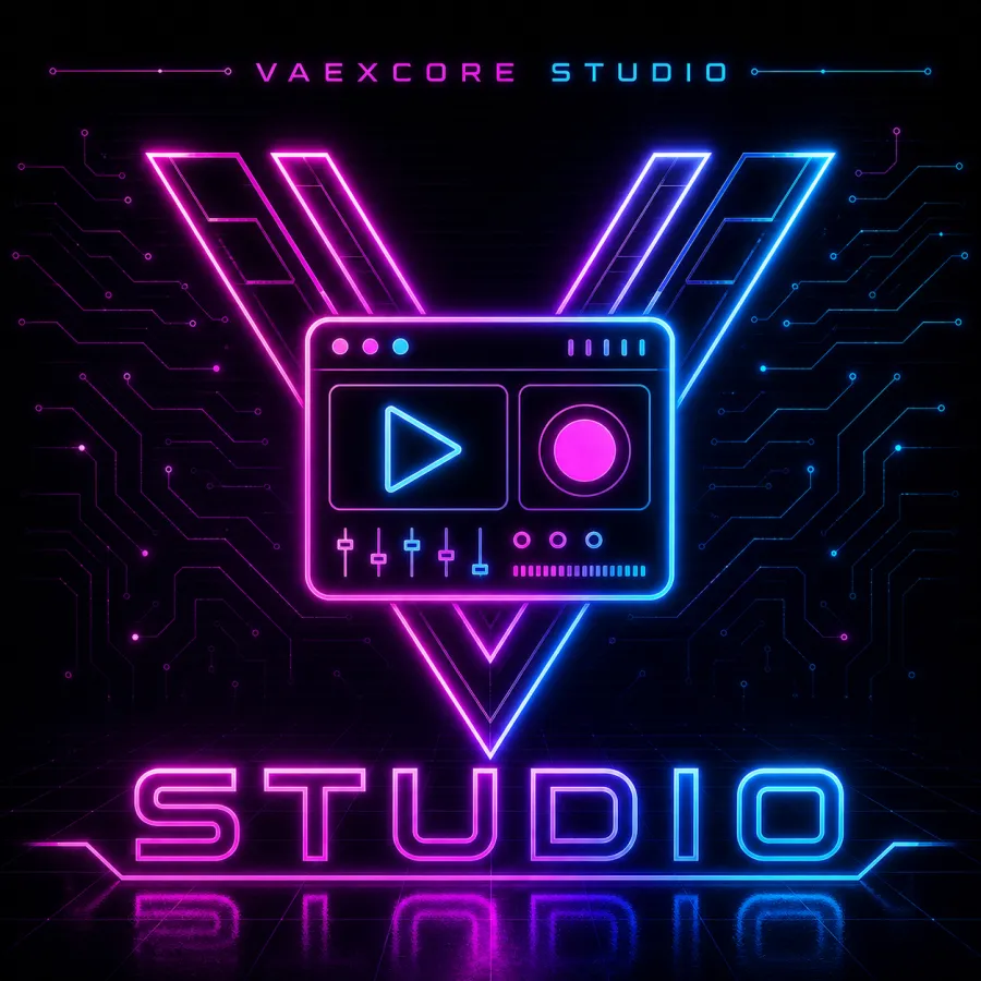 VaexCore Studio neon logo